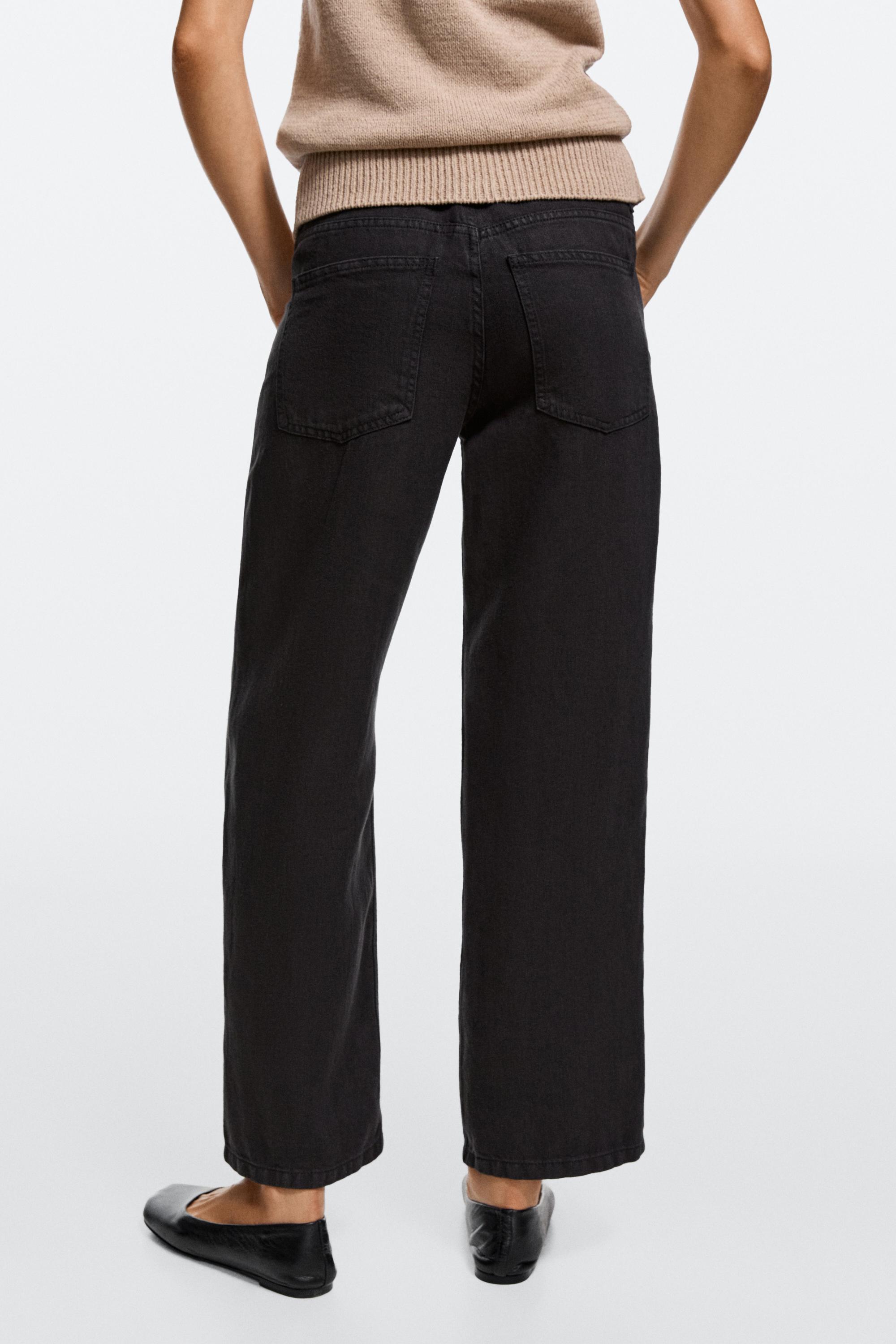 Low-rise cropped straight-leg jeans